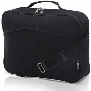5 CITIES 40x30x10 New and Improved 2024 British Airways, Virgin Atlantic, EasyJet Holdall Cabin Luggage Under Seat Flight Bag, Black