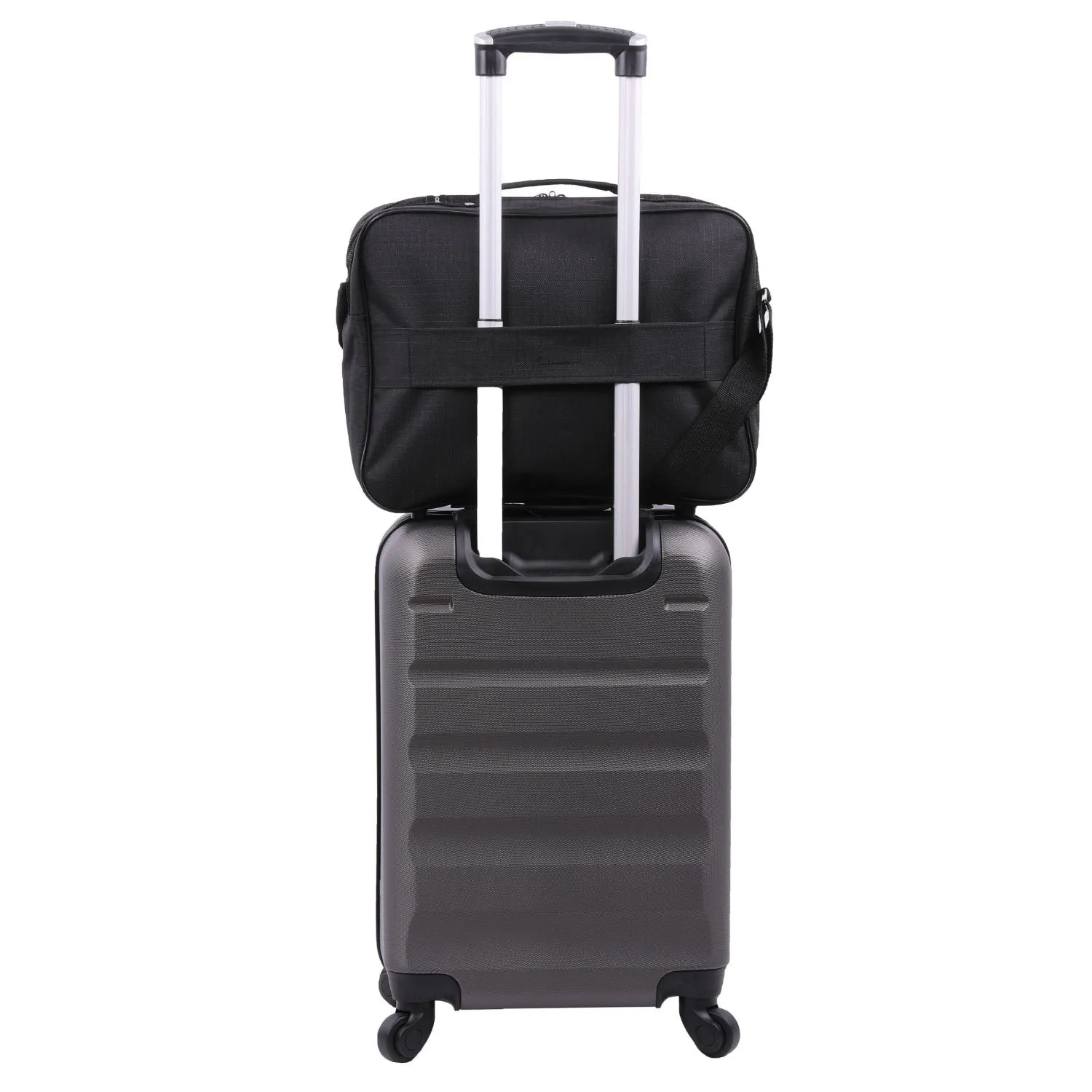 5 CITIES 40x30x10 New and Improved 2024 British Airways, Virgin Atlantic, EasyJet Holdall Cabin Luggage Under Seat Flight Bag, Black