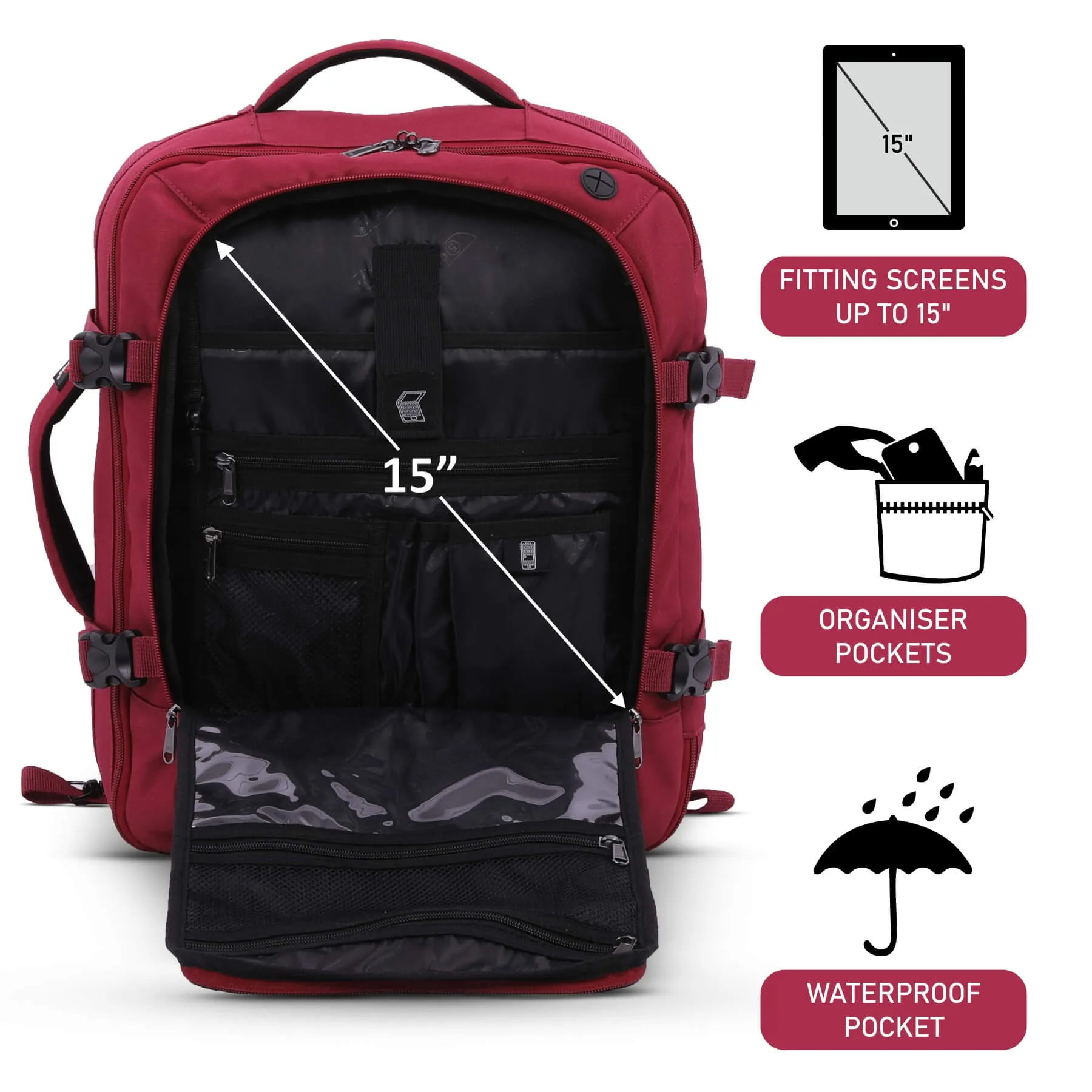 5 CITIES 45x36x20 New and Improved 2024 Easyjet Maximum Size Holdall Cabin Luggage Under Seat Flight Bag