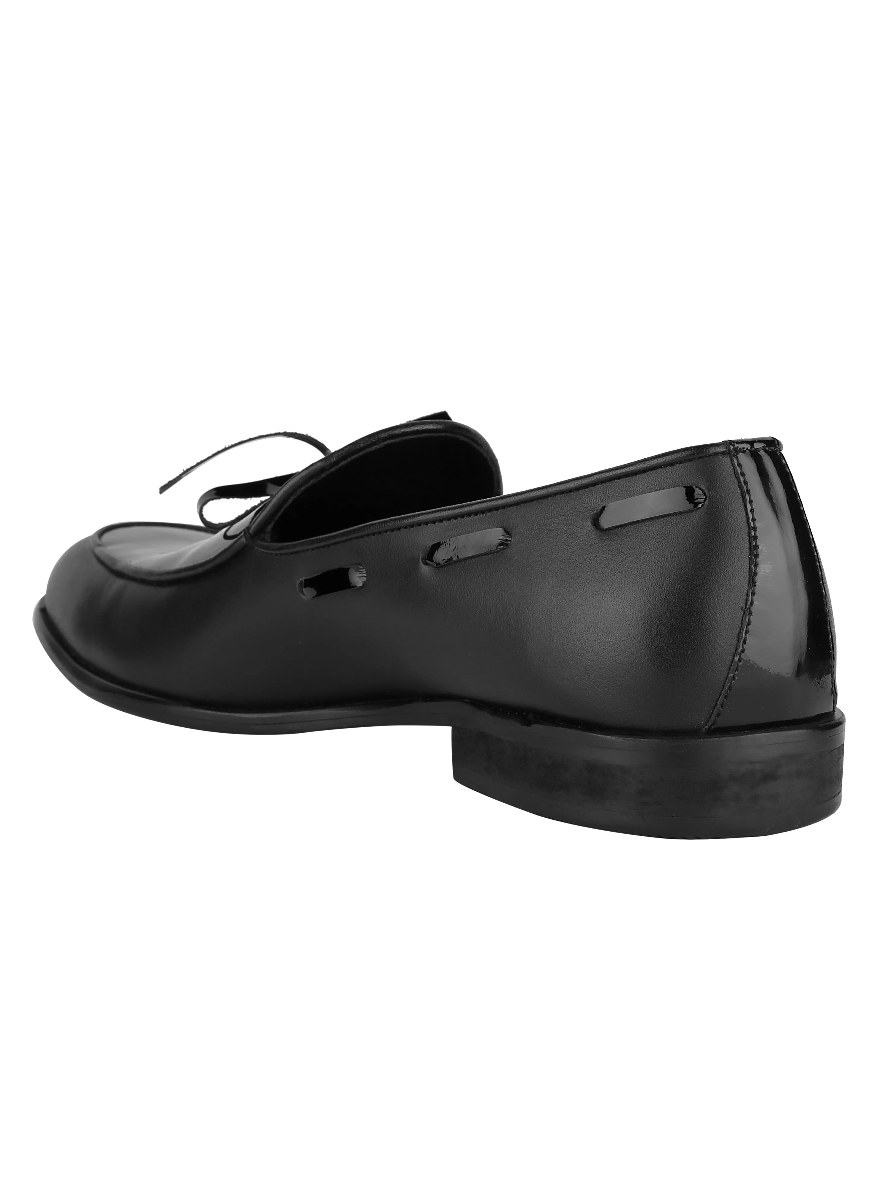 Adam Black Patent Loafers For Men