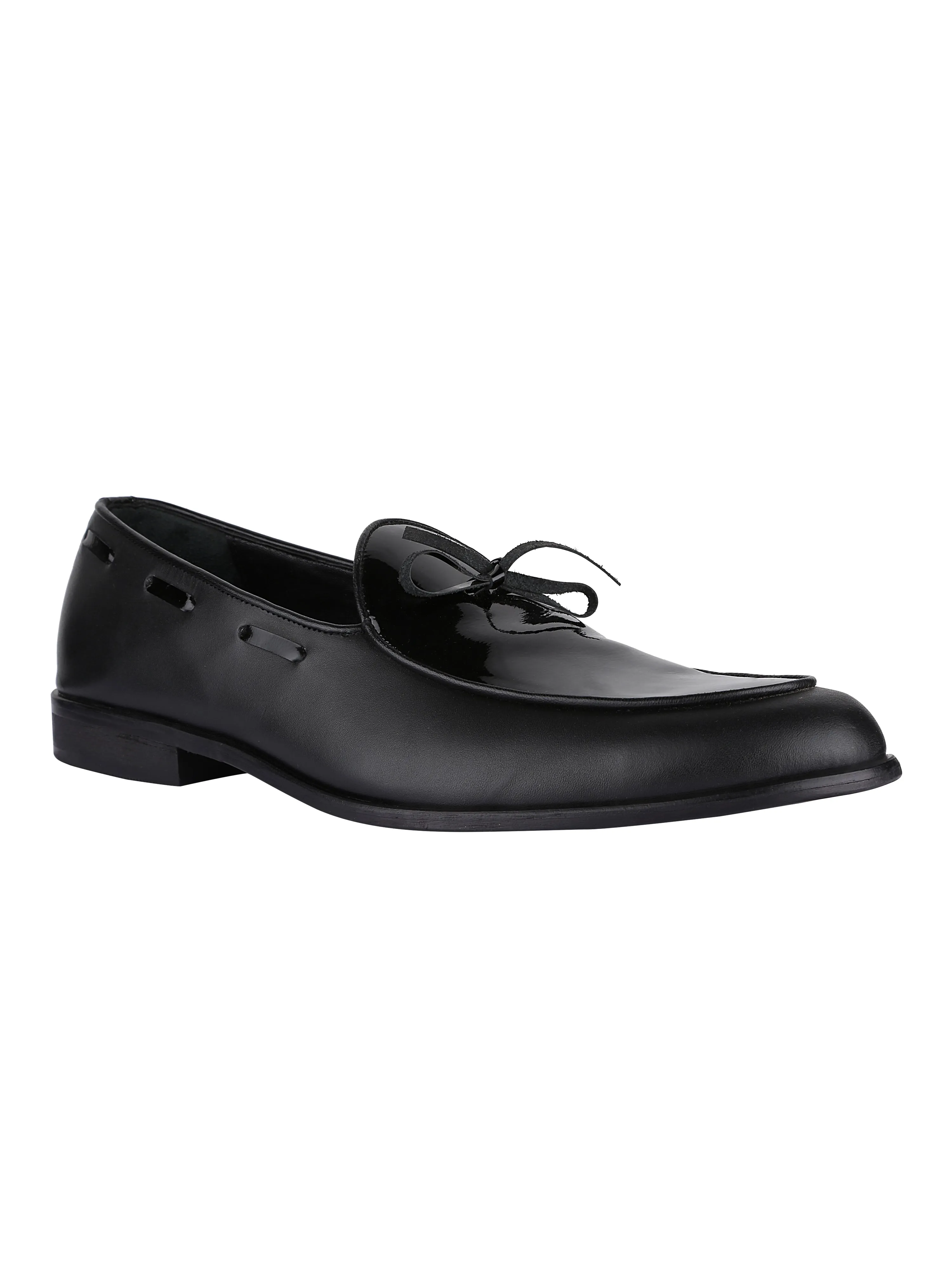 Adam Black Patent Loafers For Men