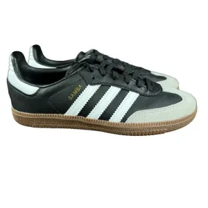 Adidas Samba OG C Vegan Black Grey White Shoes GZ8349 Youth Boy's Sz 11K - 2 Y