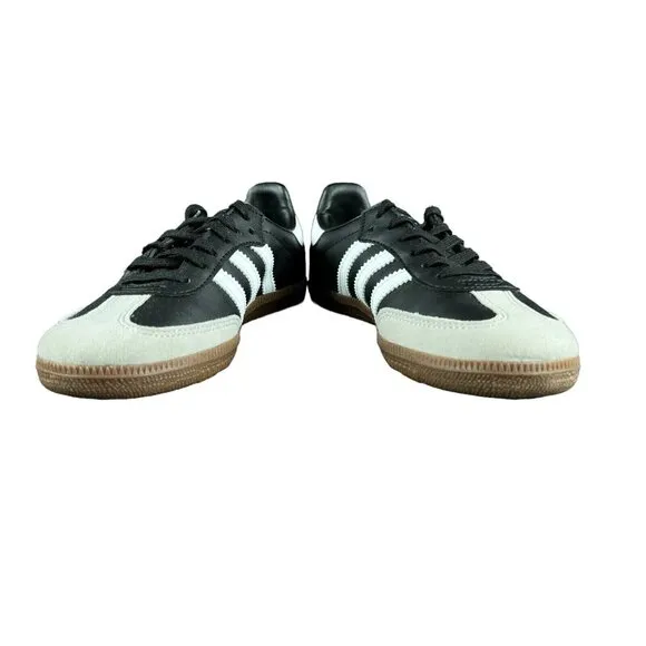 Adidas Samba OG C Vegan Black Grey White Shoes GZ8349 Youth Boy's Sz 11K - 2 Y