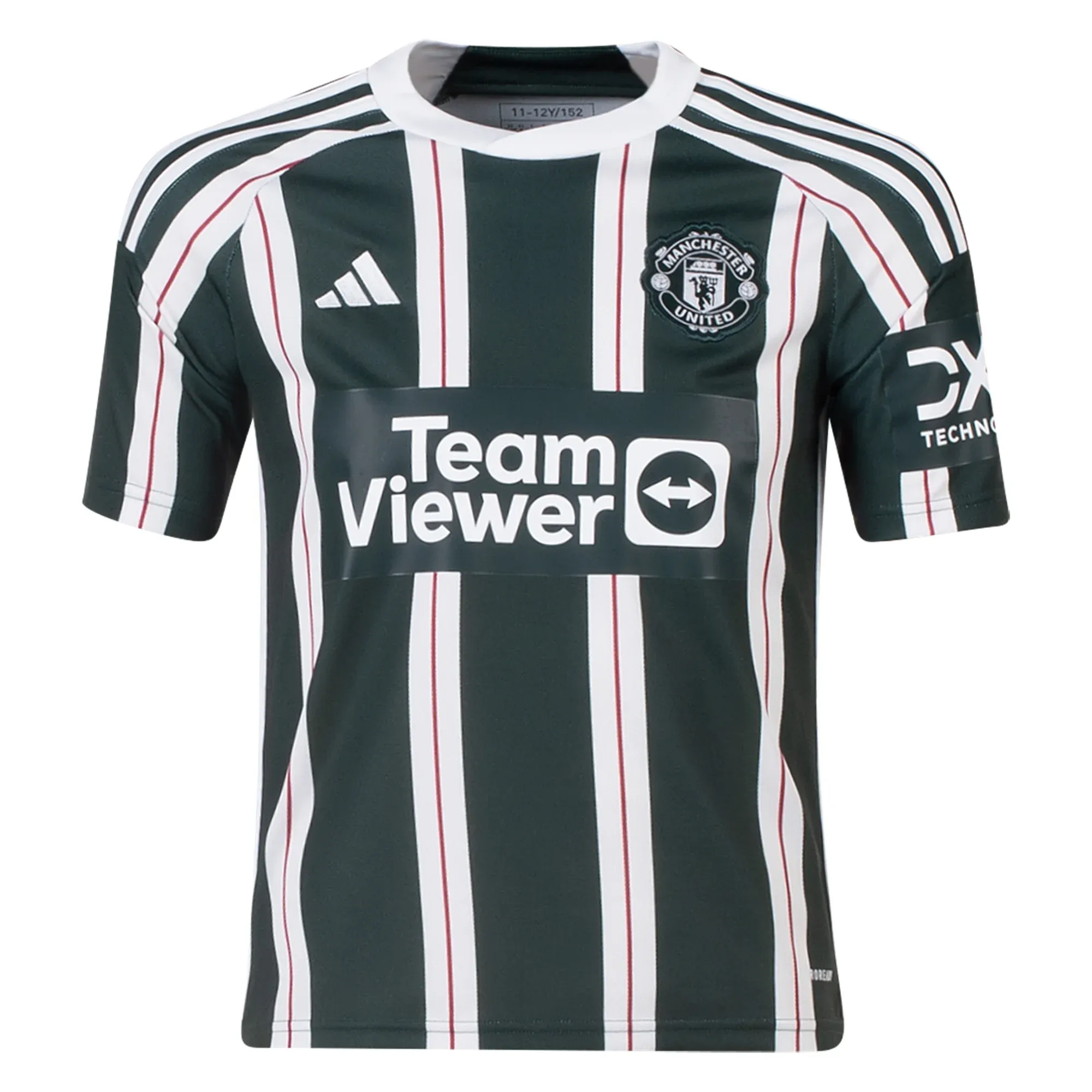 adidas Youth Manchester United Harry Maguire Away Jersey 23/24 (Green Night/Core White/Active Maroon)