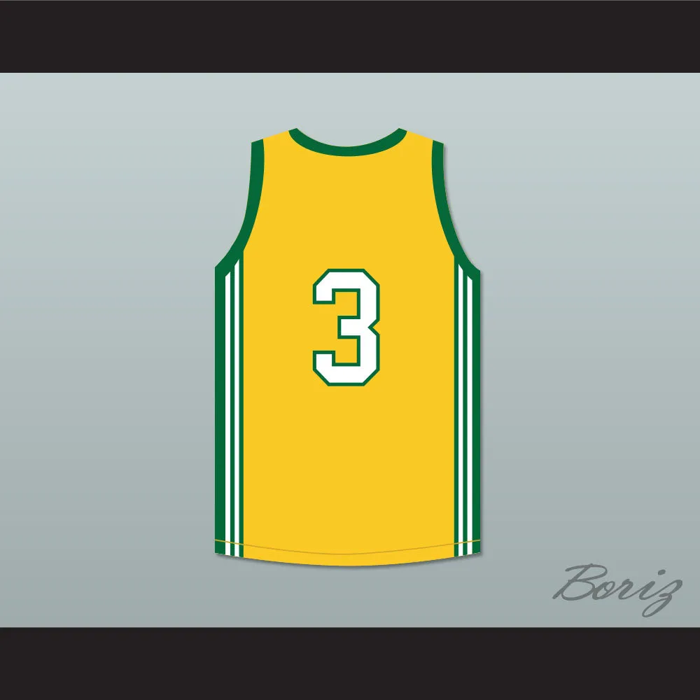Allen Iverson 3 Bethel High School Bruins Yellow Basketball Jersey