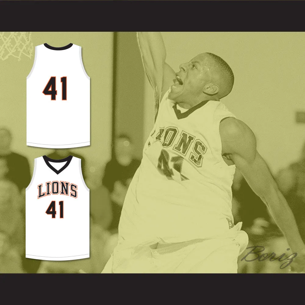 Andre Iguodala 41 Lanphier High School Lions White Basketball Jersey 1