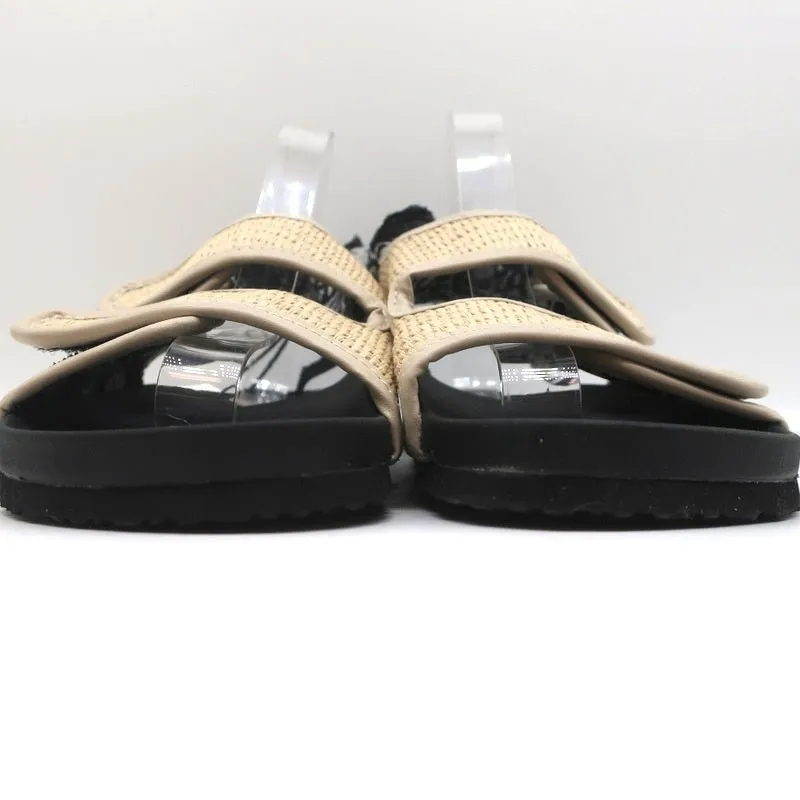 Arizona Love Apache Bandana Raffia Sandals Natural/Black Size 40 NEW