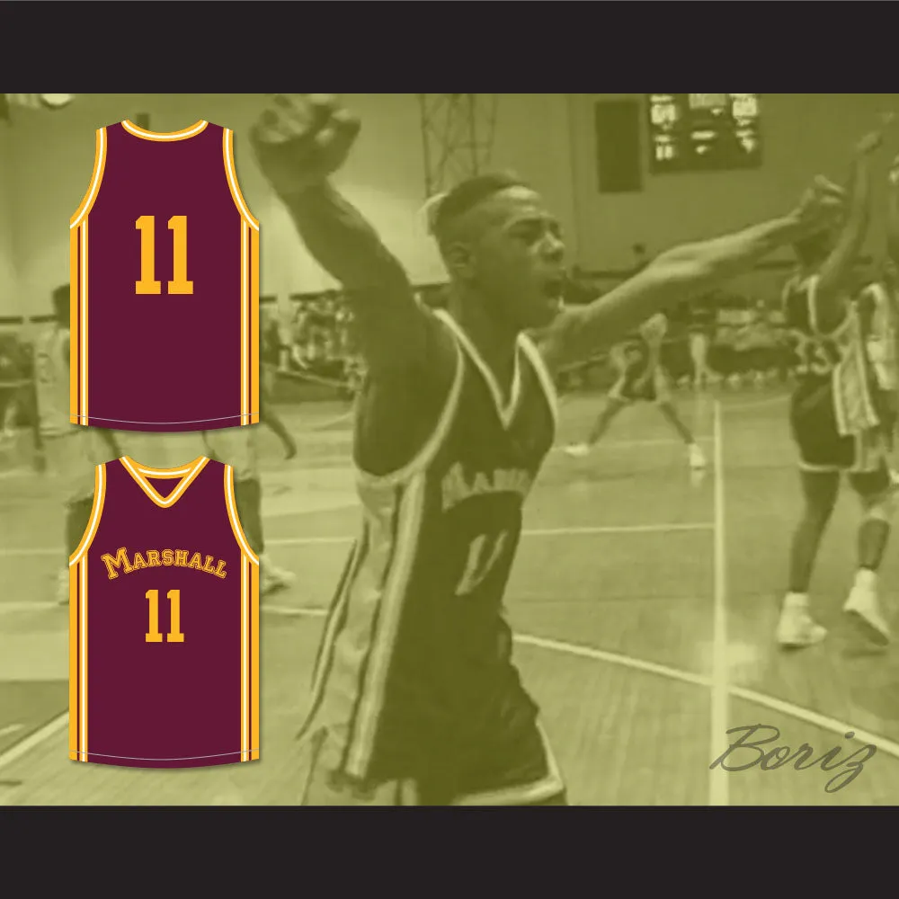 Arthur Agee 11 John Marshall Metropolitan High School Maroon Basketball Jersey Hoop Dreams