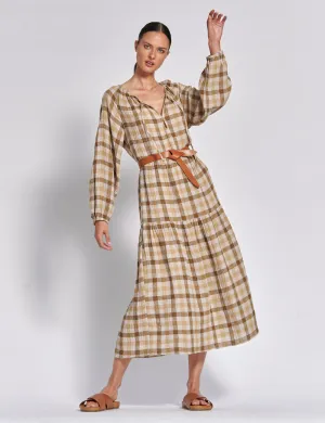 AYRA CHECK TIER DRESS | SAHARA