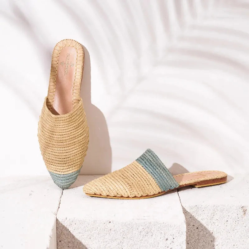 Babouche Zegiga Natural, Aero Blue