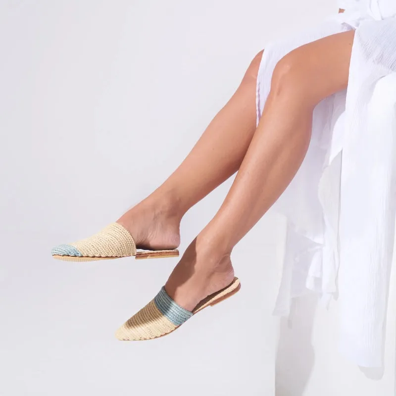 Babouche Zegiga Natural, Aero Blue
