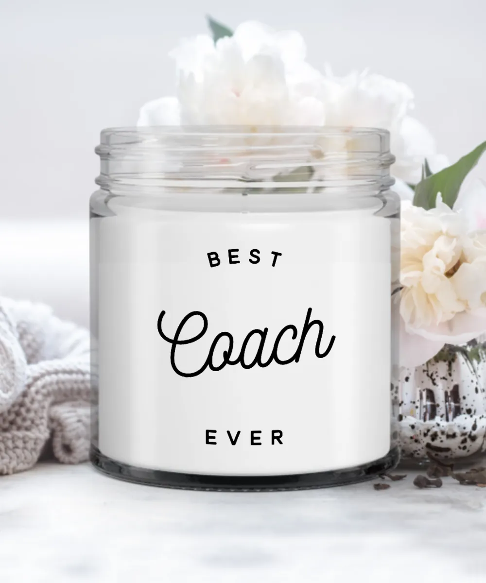Baseball Coach Gifts Football Coach Soccer Coach Gifts Best Coach Ever Candle 9 oz. Vanilla