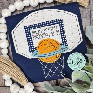 {Basketball   Hoop} applique tee