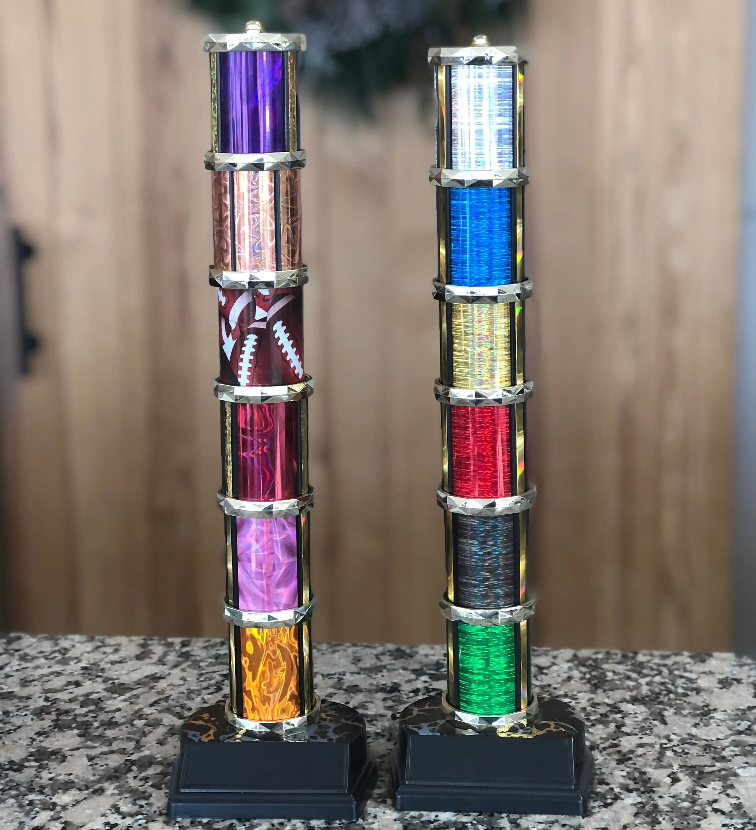 Basketball Trophy - Colored Column w/ Year