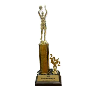Basketball Trophy - Colored Column w/ Year