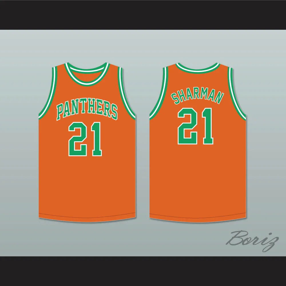 Bill Sharman 21 Porterville High School Panthers Orange Basketball Jersey 1