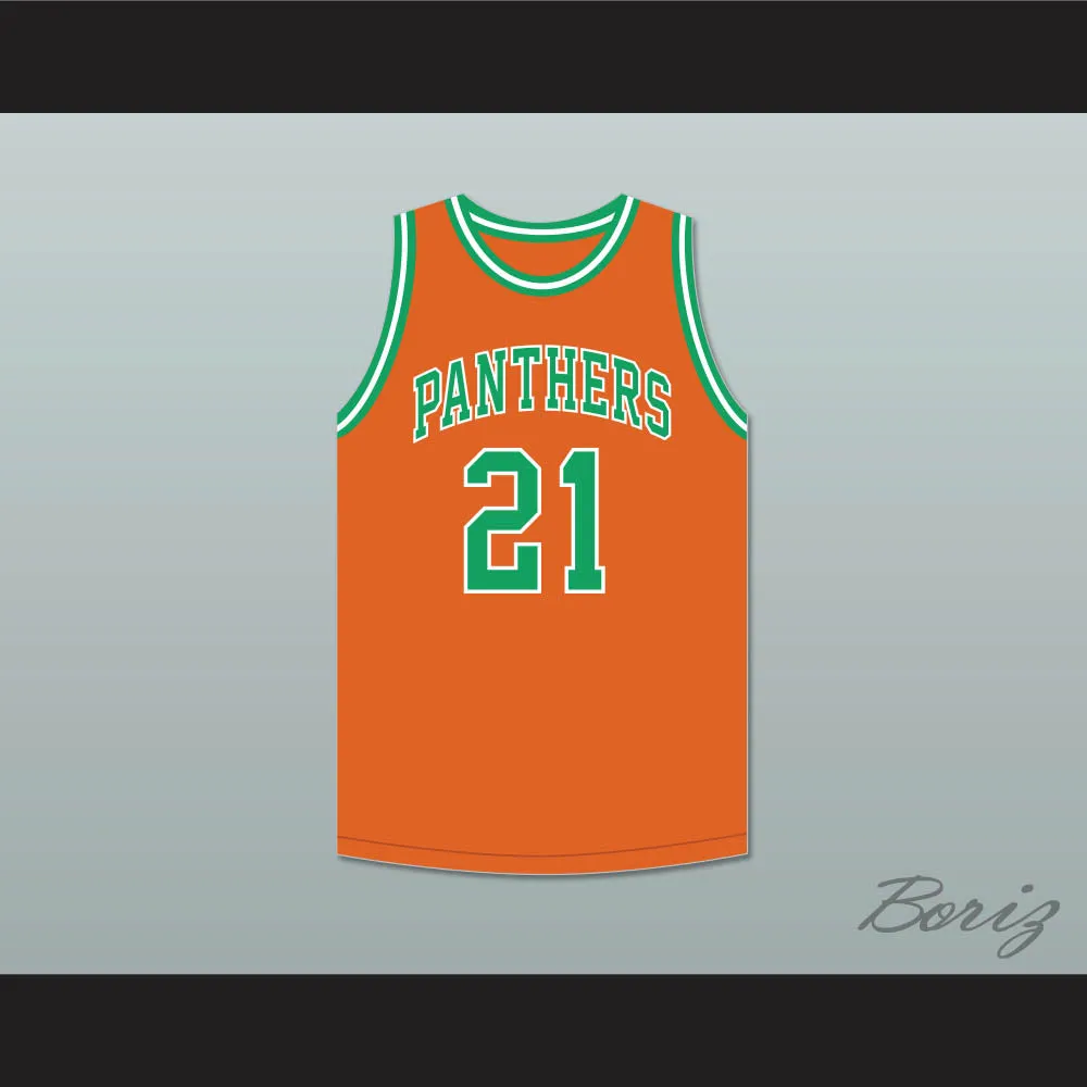 Bill Sharman 21 Porterville High School Panthers Orange Basketball Jersey 1