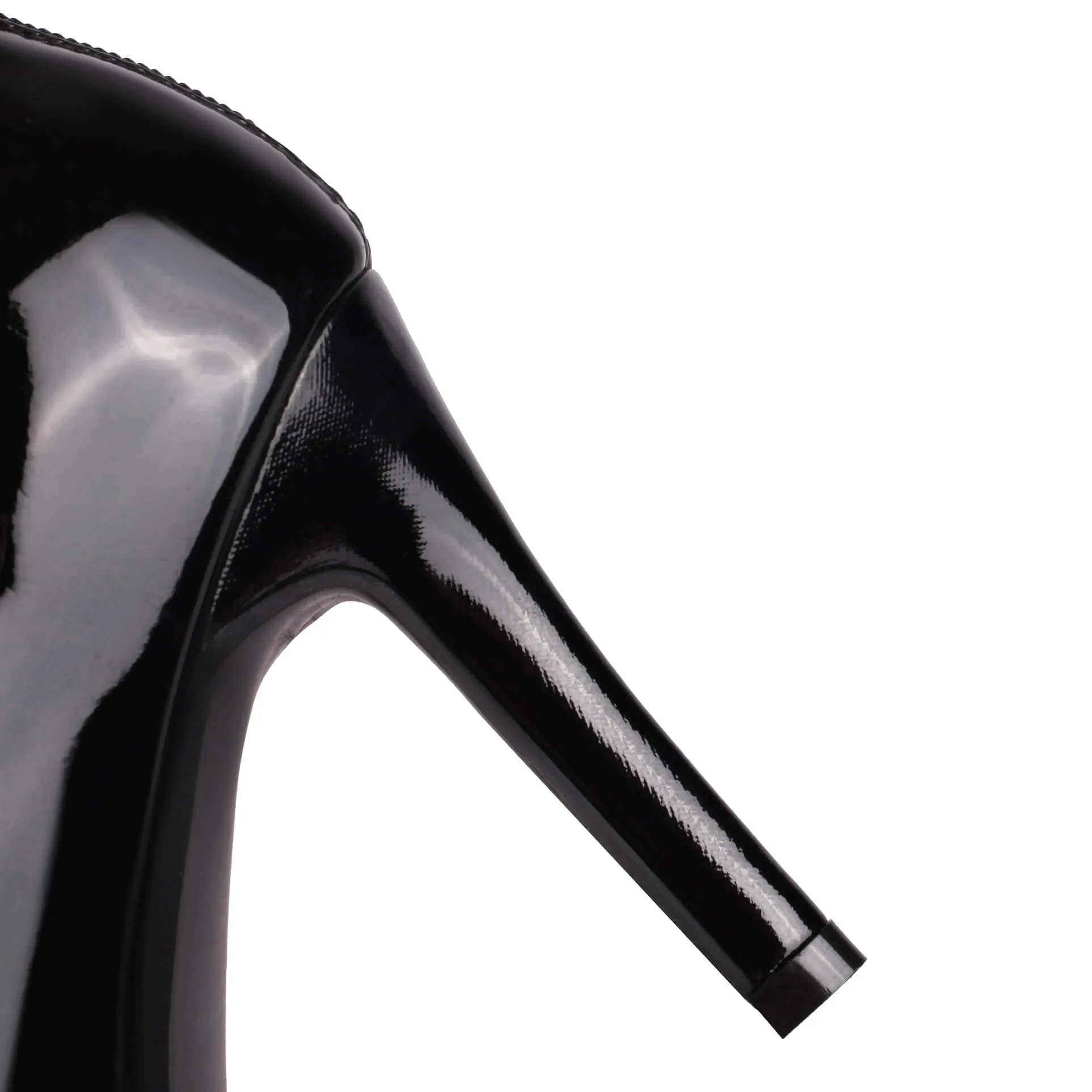 Black Hollow Knee-High Heel Boots