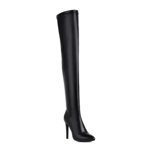 Black Matte Women's Closed Toe Boots