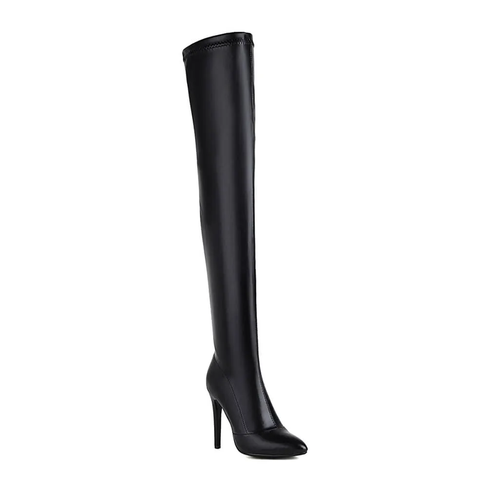 Black Matte Women's Closed Toe Boots