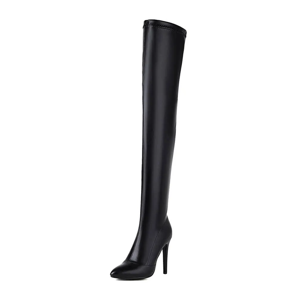Black Matte Women's Closed Toe Boots
