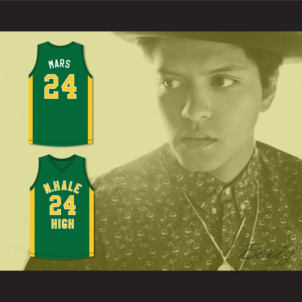 Bruno Mars 24 N. Hale High School Basketball Jersey Young, Wild and Free