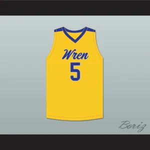 Bryce McGowens 5 Wren High School Hurricanes Yellow Basketball Jersey 1