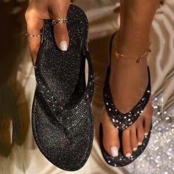 Casual Beach Flip Flops Slide Flash Bling Slippers