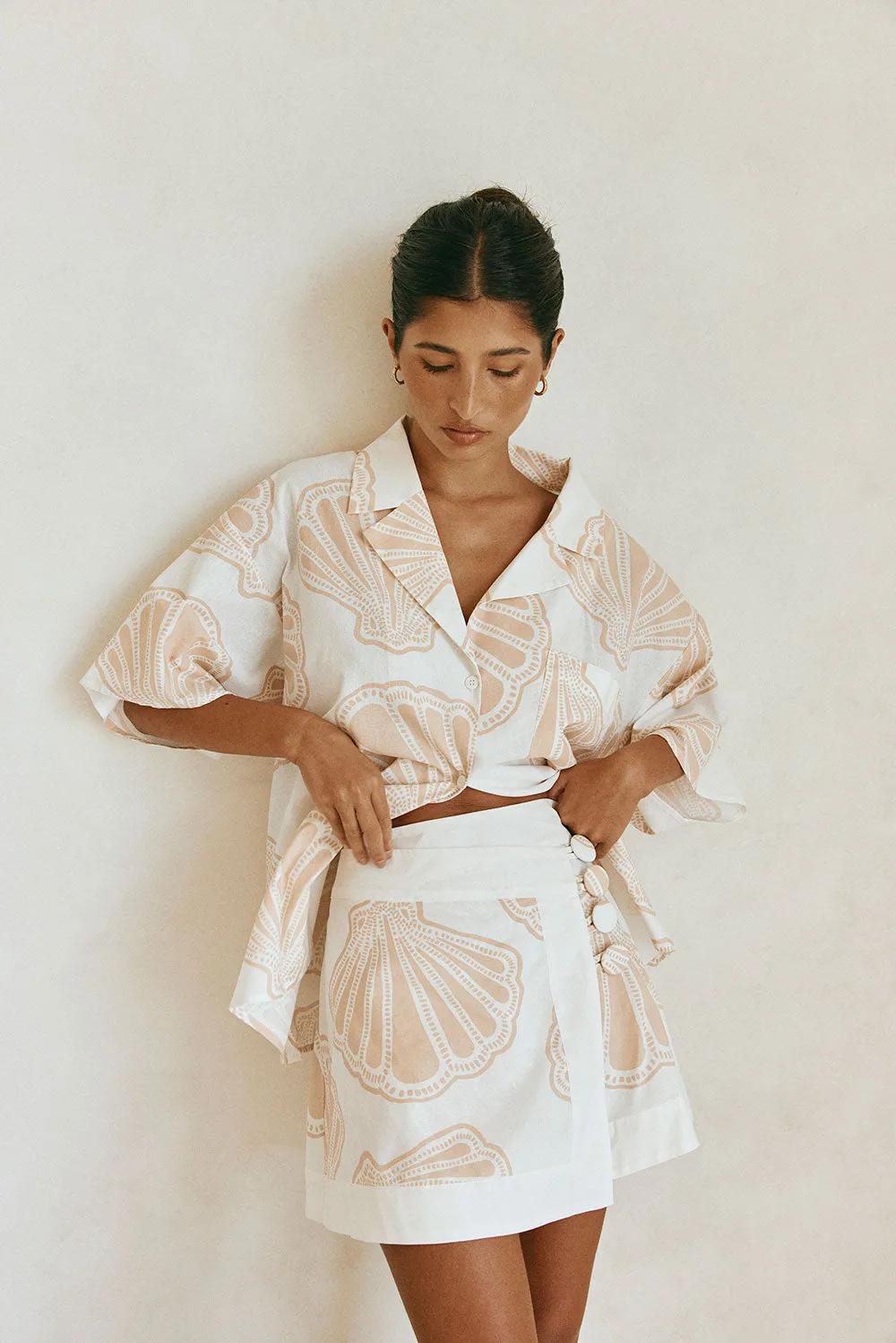 Celestia Skirt - Coastal Shell