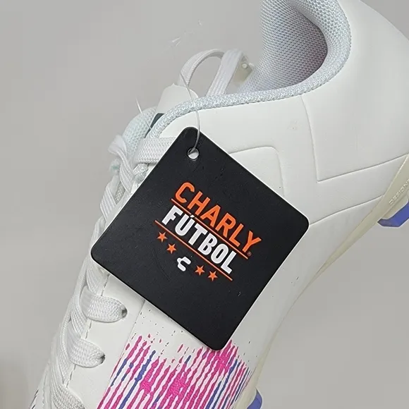 Charly Neovolution Select Jr White Pink Soccer Cleats Youth Size 5.5 New