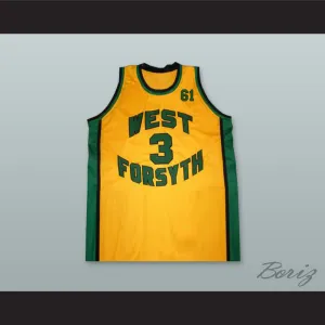 Chris Paul 3 West Forsyth High School Yellow Basketball Jersey 61 Tribute to Grandfather