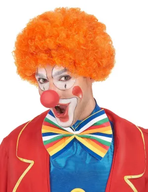 Clown Orange Afro Wig Fancy Dress Accessory