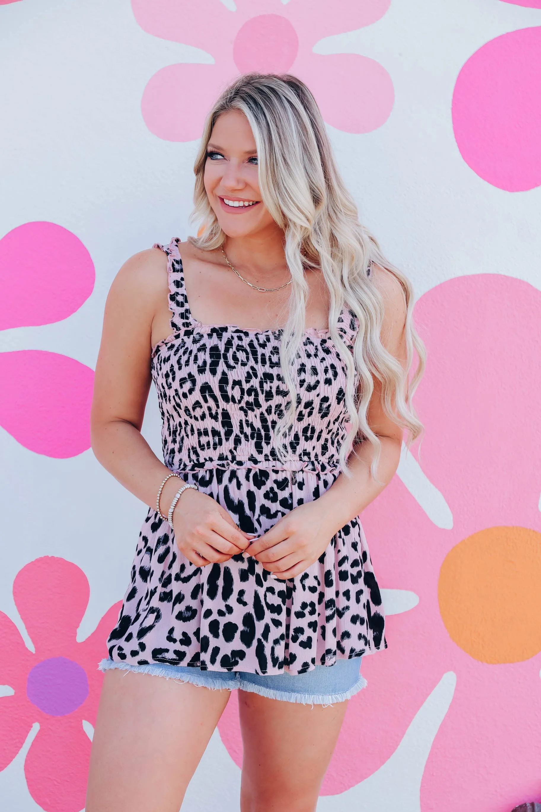 Coco Leopard Smocked Tank