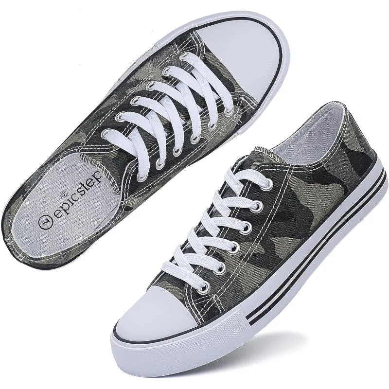 Contemporary Classic Canvas Lace Up Trainers