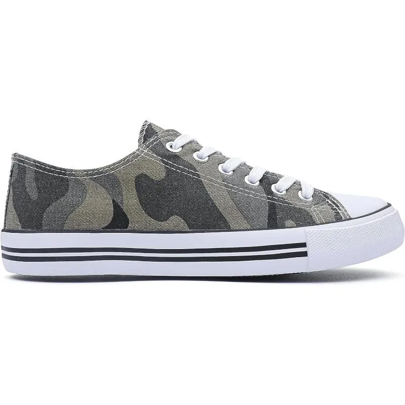 Contemporary Classic Canvas Lace Up Trainers