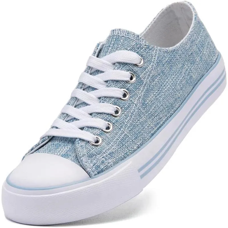Contemporary Classic Canvas Lace Up Trainers