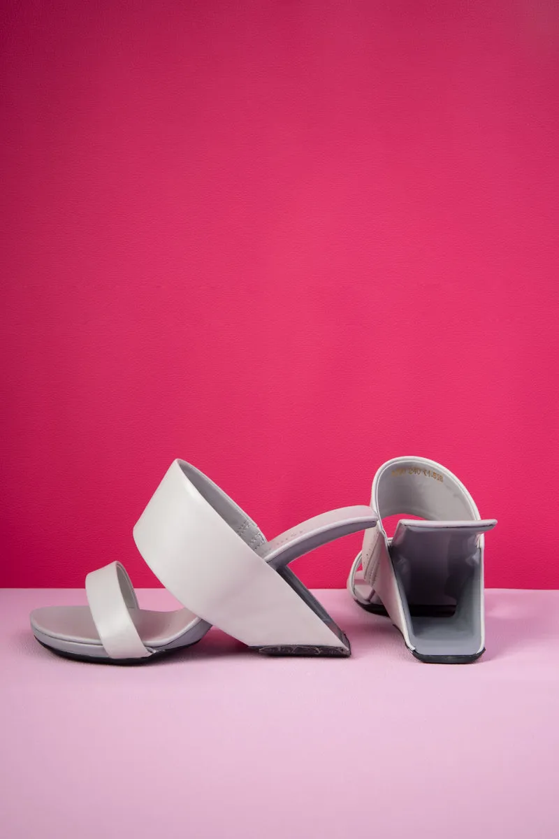 Cool Breeze Leather Heels - Grey