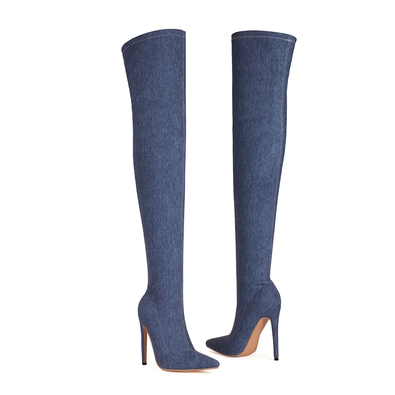 Cowboy Boots Fashion Zip Stiletto High Heel Knee-High Boots