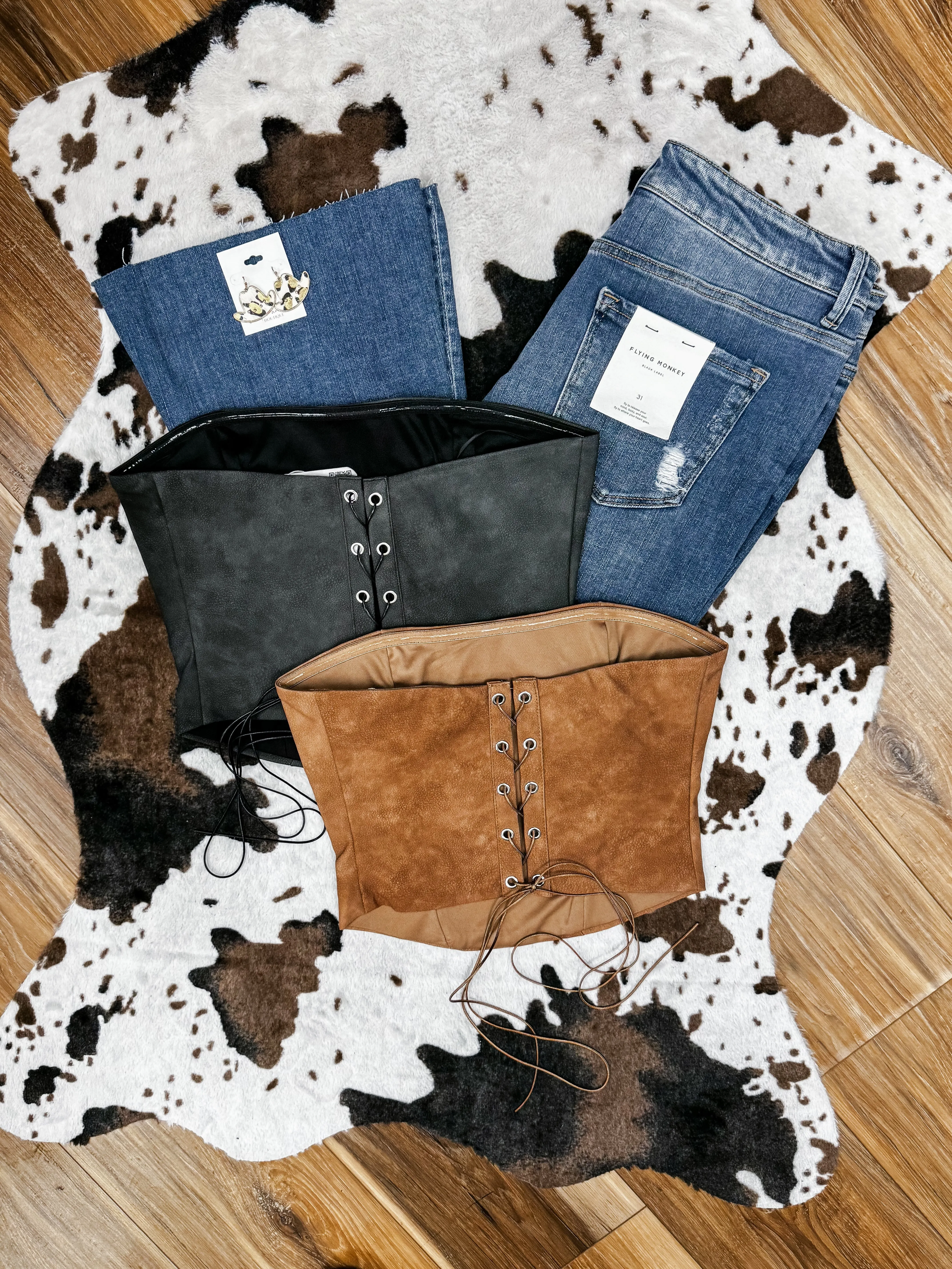 Cowgirl Brown Corset Top