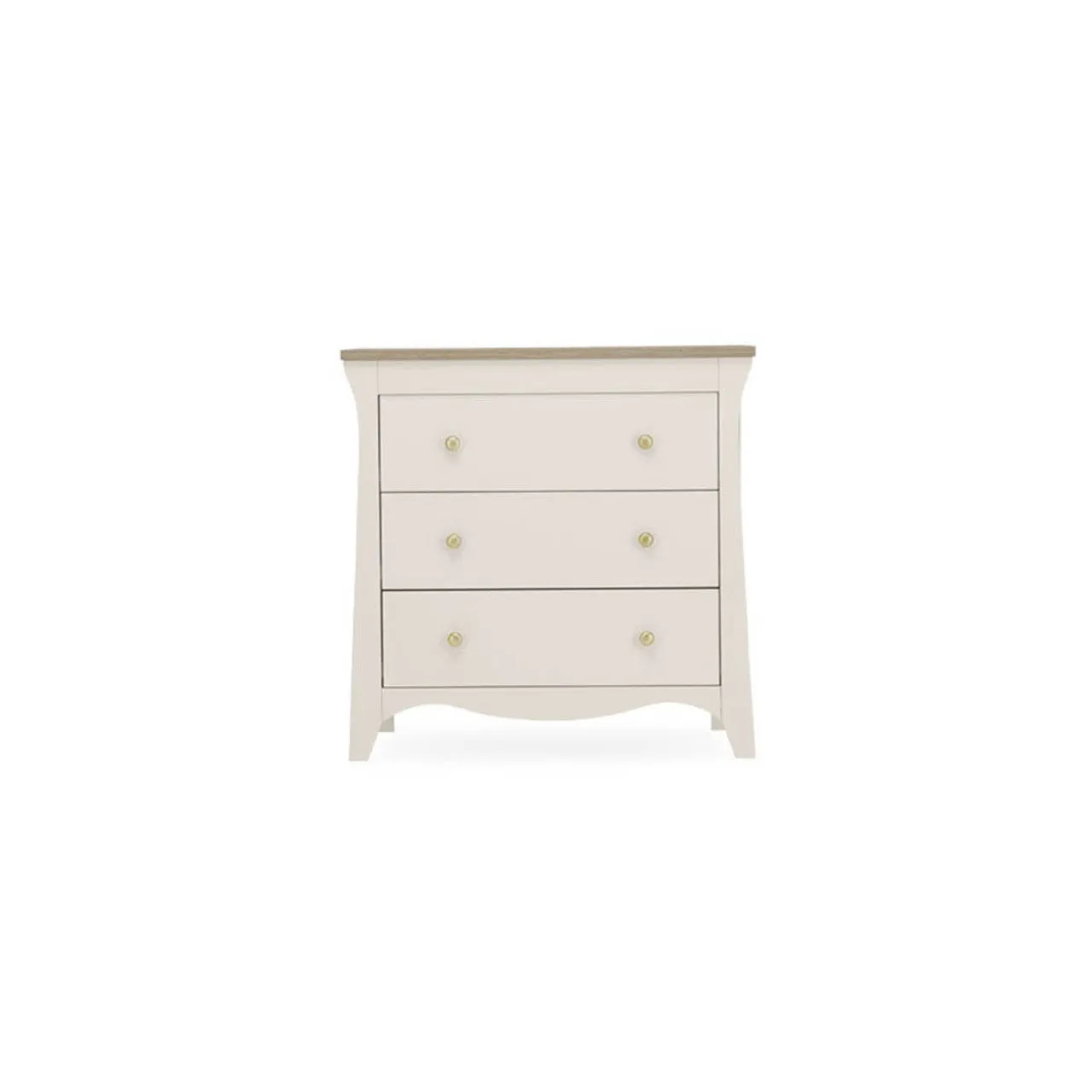 CuddleCo Clara 3 Piece Nursery Furniture Set with Cot Bed, Dresser and Wardrobe - Cashmere