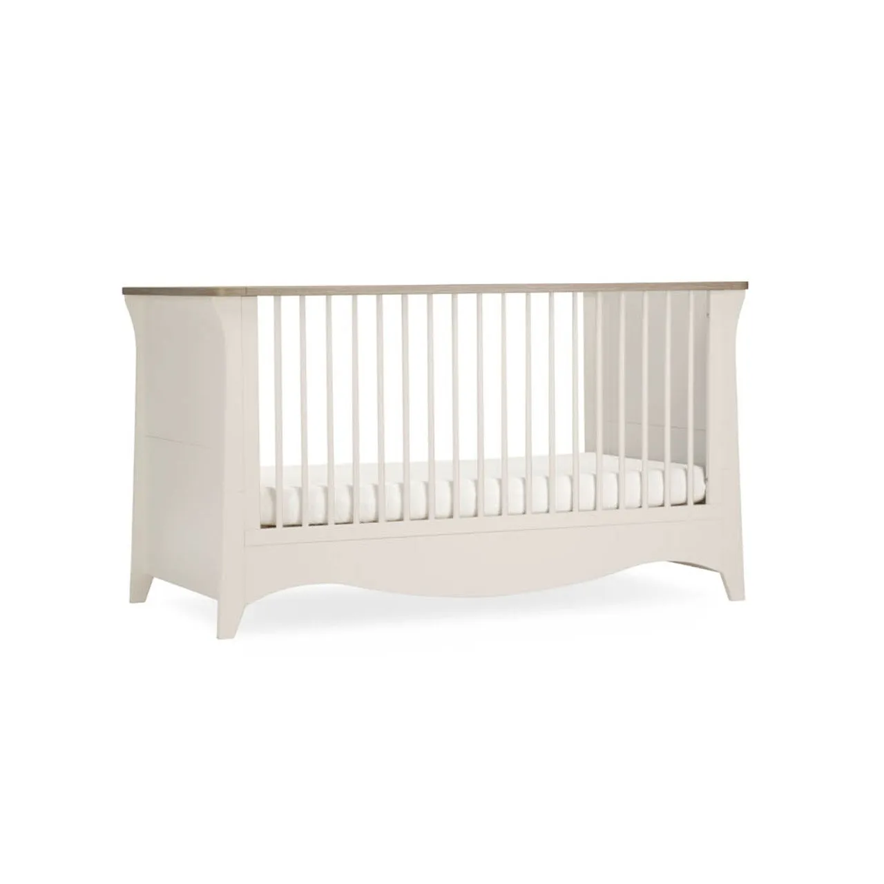 CuddleCo Clara 3 Piece Nursery Furniture Set with Cot Bed, Dresser and Wardrobe - Cashmere