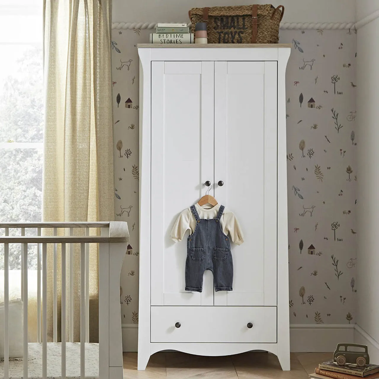 CuddleCo Clara Wardrobe - White & Ash