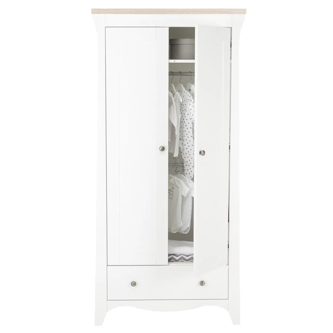 CuddleCo Clara Wardrobe - White & Ash