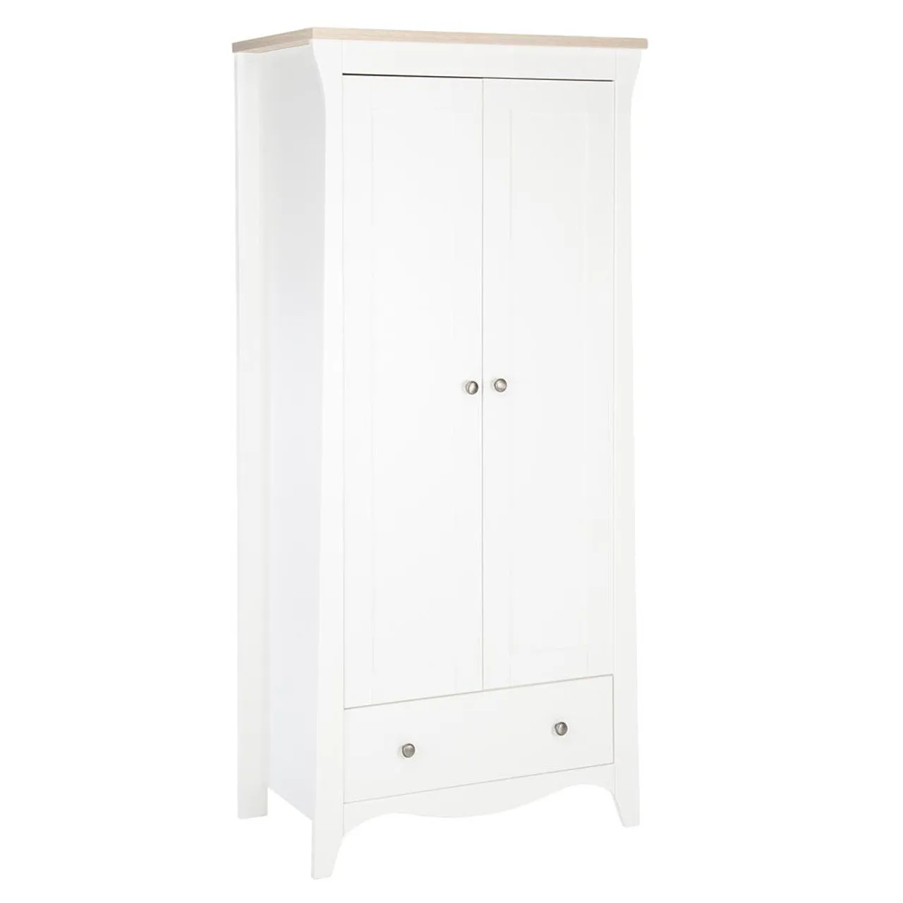CuddleCo Clara Wardrobe - White & Ash