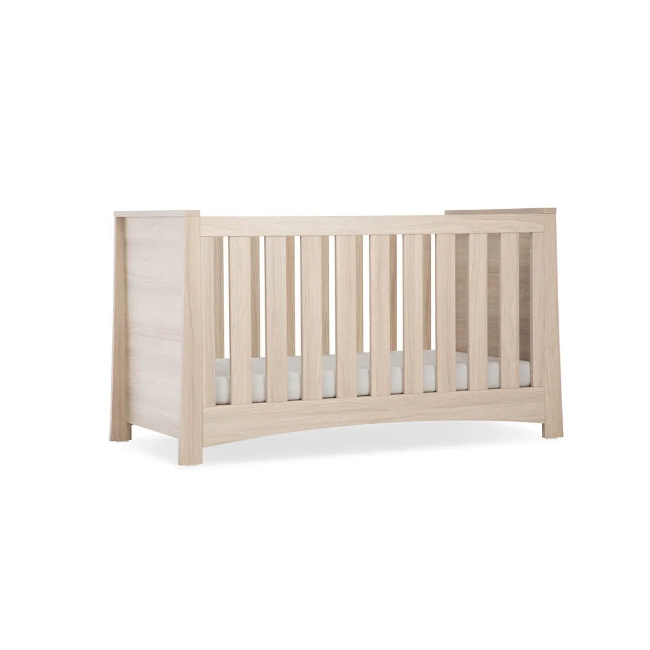 CuddleCo Isla 3 Piece Nursery Furniture Set with Cot Bed, Dresser and Wardrobe - Ash