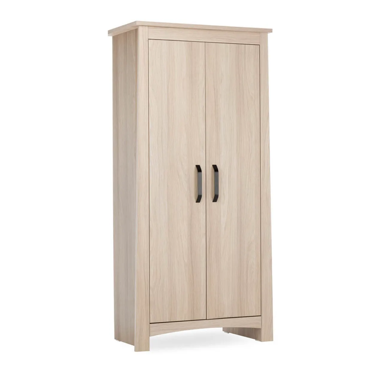 CuddleCo Isla 3 Piece Nursery Furniture Set with Cot Bed, Dresser and Wardrobe - Ash