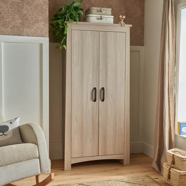 CuddleCo Isla 3 Piece Nursery Furniture Set with Cot Bed, Dresser and Wardrobe - Ash