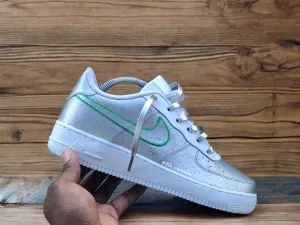 Custom Metallic Silver Air Force 1