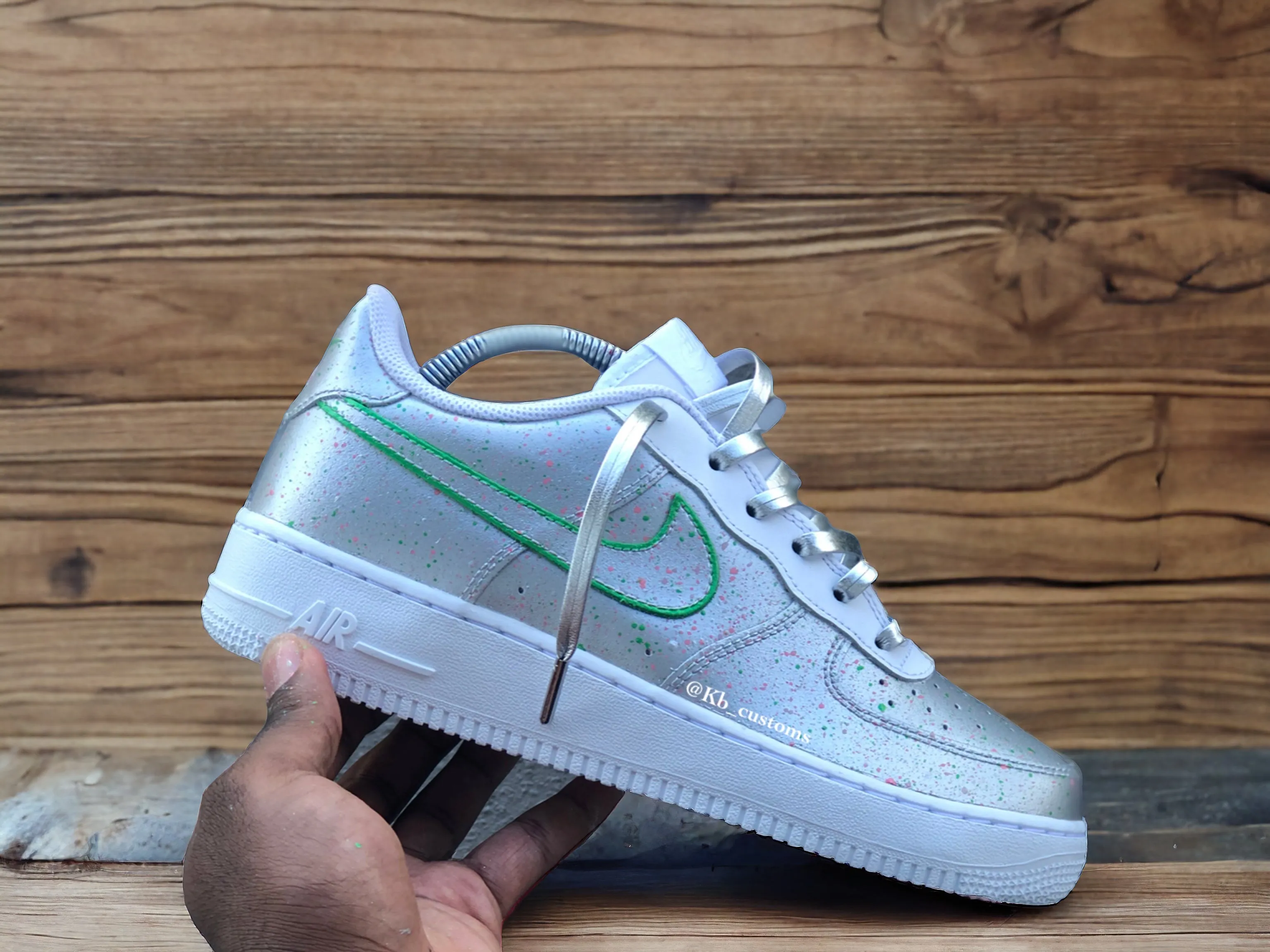 Custom Metallic Silver Air Force 1