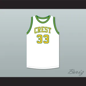 David Thompson 33 Crest High School Chargers White Basketball Jersey 1
